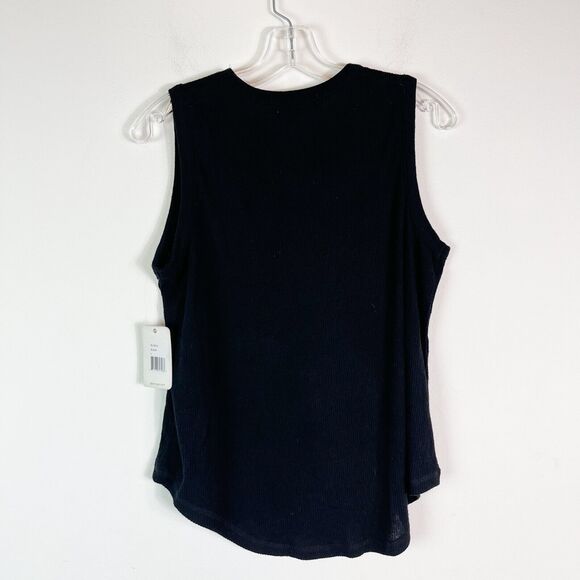 PJ Salvage NWT Women's Loungewear Textured Basics Tank Black Size L - Picture 3 of 6